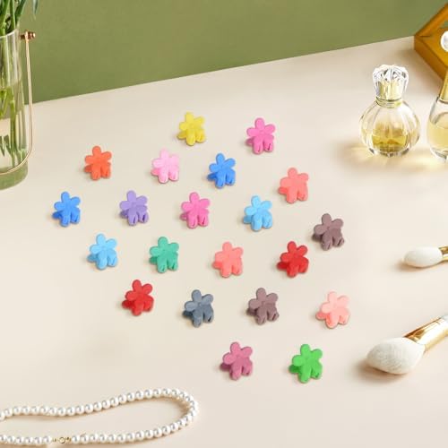 Mini Flower Hair Clip Flower Clips,Colorful Mini Hair Claw,for Women, Girls,Baby, Toddler Bangs Strong Grip Small Tiny Rainbow Hair Clips (100, Matte Colors) - Image 7