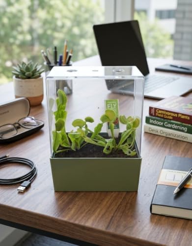 Grow Your Own Venus Fly Trap, Complete Adults Square Terrarium Starter Kit to Plant Fascinating Man Eating Fly Traps, Includes All Supplies for Indoor Flytrap Terrariums - Image 2