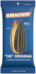 SMACKIN' Sunflower Seeds, Roasted Jumbo Small-Batch, American Made - Original. 1.5oz bags (6 Pack) by SMACKIN