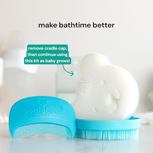 oogiebear Cradle Cap Brush Kit for Babies, 3 Piece Gentle Scalp Care Set - Image 4