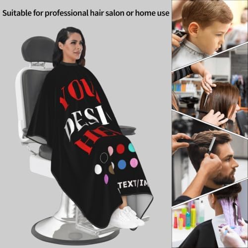 55x66in Black Custom Barber Cape, Personalized Designer Barber Cape for Salon, Gifts for Birthday Christmas - Image 5