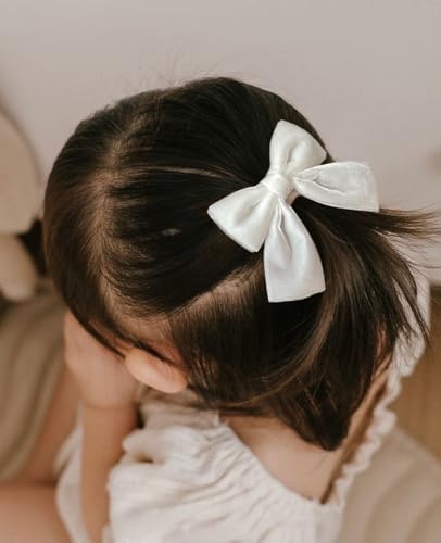 Cherssy Velvet Hair Bow Ties for Girls, 12pcs Toddler Elastic Hair Bands - Image 2