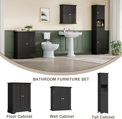 ChooChoo Bathroom Floor Cabinet with 2 Doors and Adjustable Shelves - Image 5