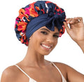 GDTOGRT Satin Silk Bonnet for Sleeping Women - Double Layer Sleep Hair Bonnets Caps for Curly Braid Hair with Tie Band by GDTOGRT
