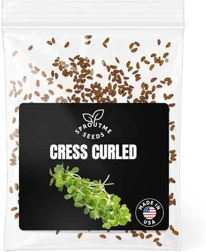 SproutMe Cress Curled 500+ Seeds for Planting, Non-GMO Heirloom Salad Green by SproutMeSeeds