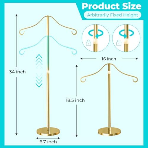 Shirt Display Stand Mannequin Torso 18-33Inch Adjustable,Brass Gold - Image 4