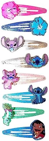 Disney Stitch Kids Hair Clips for Girls Snap Clips 8 Pack Multi Color Ages 3+ - Image 4