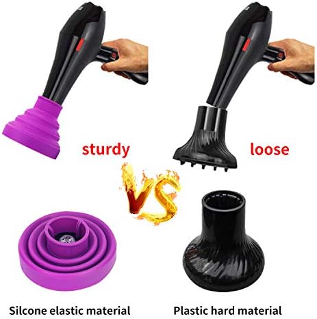 Universal Collapsible Hair Dryer Diffuser Attachment-Foldable Portable Travel and Easy Storage Hair Diffuser Fit Most Hair Dryers with Nozzle Diameter D-1.575Inch to 1.968 Inch (4-5cm)-Purple - Image 6