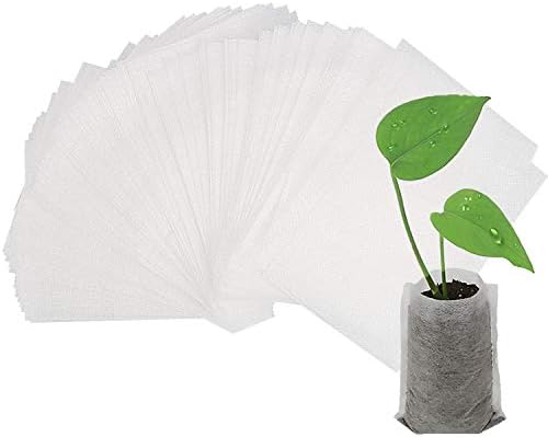 Augshy Nursery Growing Bags, 400pcs Fabric Plant Bags, Non-Woven Plants Grow Bags, Seeding Starter Bag Seedling Plants Pots Home Garden Outdoor Greenhouse Supplies by Augshy