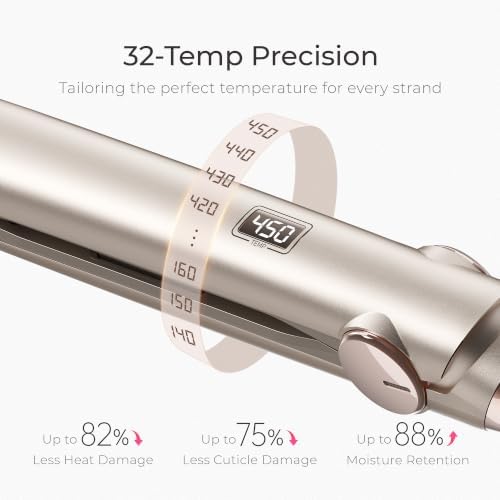 TYMO Flat Iron Hair Straightener and Curler 2 in 1 with 10s Fast Heating, 1 Inch Professional Titanium Straightening Curling Iron with 32 Adjustable Temp and Automatic Shut Off, Champagne - Image 5