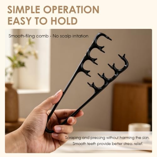 Texture Comb Wide-Tooth Hair Styling Comb for Root Lift, Black - Image 4