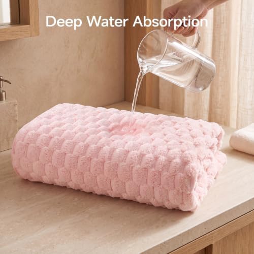 REDKISS Pink Microfiber Bath Towels Lagre, 30"x60" Super Absorbent Towels - Image 5