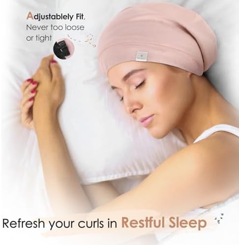 YANIBEST Slouchy Beanie Hat Satin Lined Sleep Cap Chemo Headwear Caps Pink - Image 3