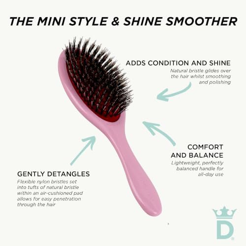 Denman Boar Bristle Hair Brush – Smoothing & Shine Enhancing for Slick Back Styles, Curl Defining & Detangling. Natural Bristles for all Hair Types for Women & Men - Image 7