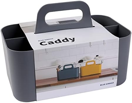 BLUE GINKGO Stackable Organizer Caddy, Rectangle, Dark Grey, Made in Korea by BLUEGINKGO