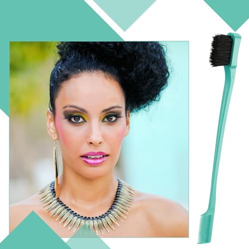 Geiserailie 3 Pcs Slick Back Hair Brush Set Bristle Brush, Cyan - Image 6