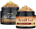 Edge Control Gel for 4C Hair Braiding Hair Gel Firm Hold, Hair Styling Wax Non-Greasy No Flaking Braid Gel (Edge Gel 1.7Oz +Braid Gel 1.7Oz) by Dolahair