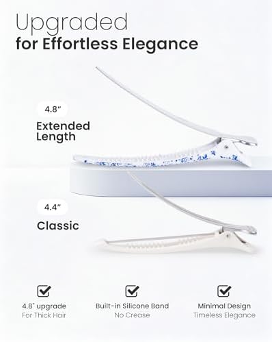 AIMIKE 4.8" Hair Clips for Styling, No-Crease Duckbill Clips - Image 3