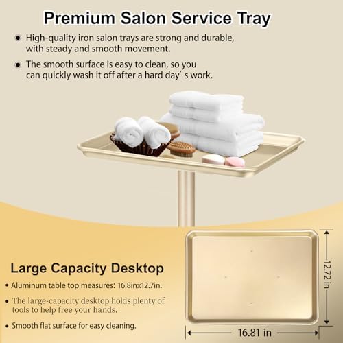Hair Tray on Wheels Gold Salon Rolling Tray - Image 4