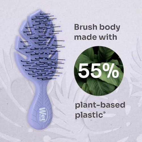 Wet Brush Go Green Mini Detangler, Purple - Detangling Travel Hair Brush - Ultra-Soft IntelliFlex Bristles Glide Through Tangles & Gently Loosens Knots While Minimizing Pain & Breakage (Pack of 2) - Image 5