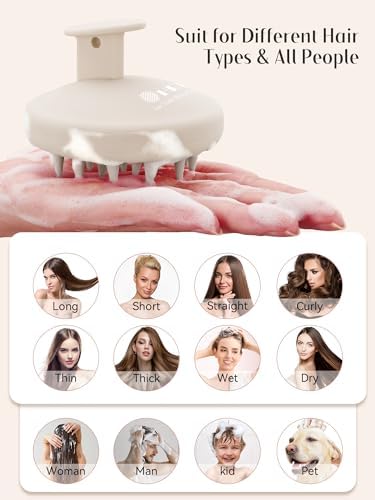 HEETA Silicone Scalp Massager Hair Scrubber Shampoo Brush for Hair Growth - Image 7
