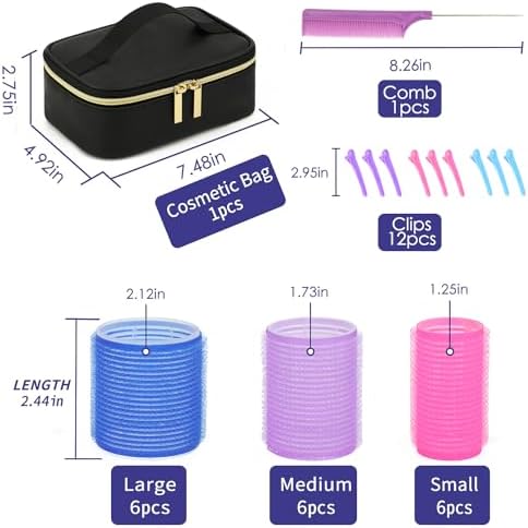 Hair Rollers Set, 29 Pcs Self Grip Heatless Hair Curlers - Image 2