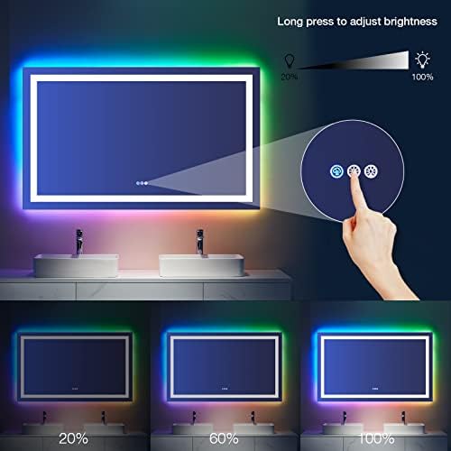 LOAAO 72"X40" RGB LED Bathroom Mirror with Lights, UL Listed - Image 5