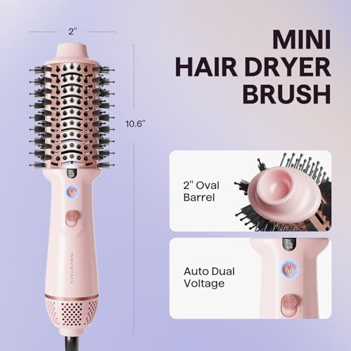 Wavytalk Dual Voltage Hair Dryer Brush for Europe and International Travel, 110V-240V Mini Jet Brush, Ionic Hair Dryer Brush Reduces Damage, Anti-Frizz Straight Hair, Curls and Blowouts, Volumizing - Image 7