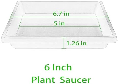 Square Plant Saucer 6 Inch 4 Pack 8 10 12 14 16 18 20 inch Plant Drip Trays, Plant Trays for Pots, Plant Saucers for Indoors and Outdoors, Durable No Holes, Water Catcher Tray for Flower pots - Image 2