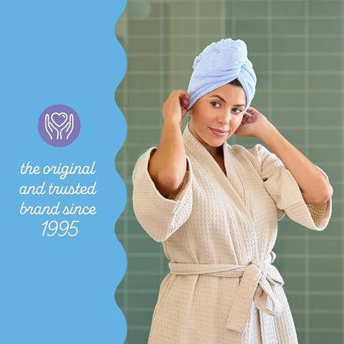 Turbie Twist Microfiber Hair Towel, Grey & Blue (2 Pack) - Image 6