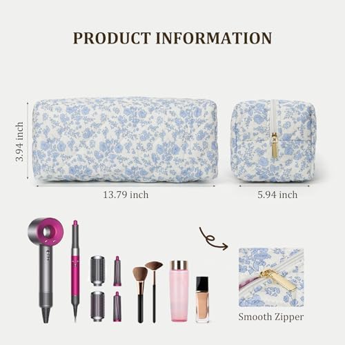 HiTotes Hair Tools Travel Bag Compatible with Dyson Airwrap Cute Floral Travel Case for Shark Flexstyle Hair Tools Organizer - Image 3