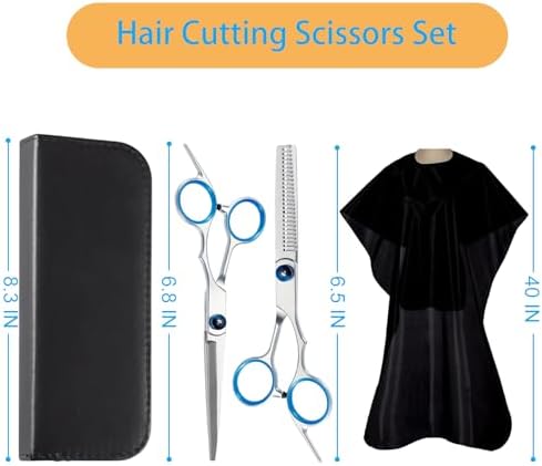 15 pcs Hair Cutting Scissors Professional, Thinning Shears for Hair Cutting, Stainless Steel Barber Scissors, Lengnoyp Haircut Scissors Hair Cutting Kit for Women, Men - Image 6