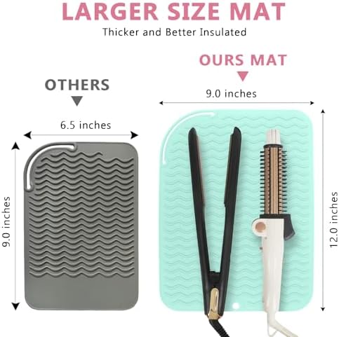 Larger Size Silicone Heat Resistant Mat for Hair Tools(12" x 9") - Image 3