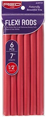 Red by Kiss Flexi Rods - Heatless Hair Curler for 90S Glamorous Bouncy Curls Beach Waves, No Slips, Sleep Styler(7" Length, 1/2" Diameter) by REDbyKISS