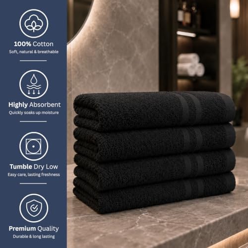 Bulk 72-Pack Professional-Grade Bleach Safe Salon Towels, 16" x 27", Black - Image 6