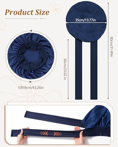 Satin Bonnet for Sleeping Women, Silk Sleep Bonnet for Curly Hair Wrap - Image 2