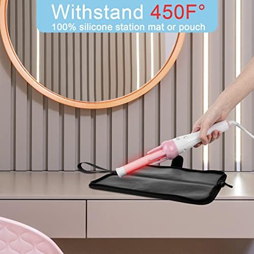 2-in-1 Heat Resistant Flat Iron Holder and Travel Case - Neoprene Curling Iron Pouch With Silicone Mat for Hair Styling Tools (13 x 5 Inches) - Image 4