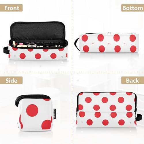 Polka Dot Red White Hair Tools Travel Bag Travel Organizer Pouch Portable Carrying Case with Heat Resistant Mat for Curling Iron Hair Dryer Flat Irons - Image 5