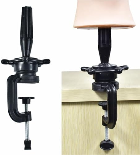 Mannequin Head Stand for Table Cosmetology Manikin Training Head Stand Desk Table wig Clamp Adjustable Doll Head Stand for Canvas Head Holding Clamp（1Pcs） by WoWCFyyds
