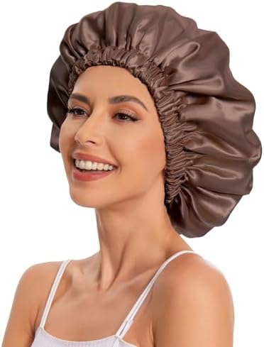 Edoneery Satin Bonnet for Sleeping Women, Double Layer Curly Hair Cap - Image 4