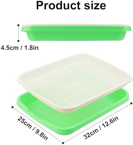 20 Pack 12.6 x 10 x 1.8 inch Microgreens Growing Trays, BPA-Free Sprouting Trays, Germination Tray for Beans, Wheatgrass & Microgreens, Home, Kitchen & Garden - Image 2