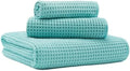 MICROFI Microfiber Waffle Bath Towels, 3 Pieces, Oversized, Soft, Absorbent, Fast Drying, Lint Free, Includes Bath, Face and Hand Towels 430 GSM by Unknown