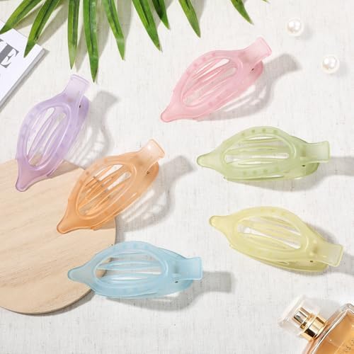 Flat Hair Clips for Women - 6 PCS French Flat Claw Clips Medium Hair Clips for Girls Large Hair Claw Clips for Thick or Thin Hair Strong Hold No Slip Hair Accessories for women (Ice Cream) - Image 2