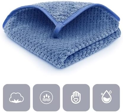 MaopaoBeauty 6 Pack Washcloth Set Towels - Quick Drying & Absorbent Microfiber Gym Towels 13x13 inches - Lightweight & Thin Yoga Towels - Multi-Purpose Camping Towels for SPA, Hotel & Bathroom, Blue - Image 2