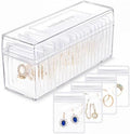 HOMEHIVE Acrylic Jewelry Box Organizer, Clear Jewelry Organizer and Storage with 20 Portable Anti Tarnish Jewelry bags, Travel Jewelry Case for Earrings/Rings/Necklaces Gifts for Women Girls, Clear by HOMEHIVE