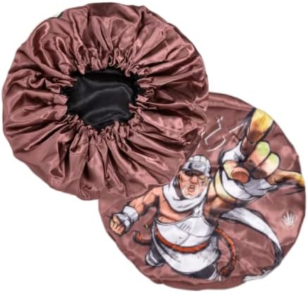 Silky Design Bonnet with Elastic Soft Band, Hair Braid Adjustable Women and Men Bonnets for Sleeping, Comfortable Satin Fabric Bonnet (Brown Bee) by CrownLimitedSupply