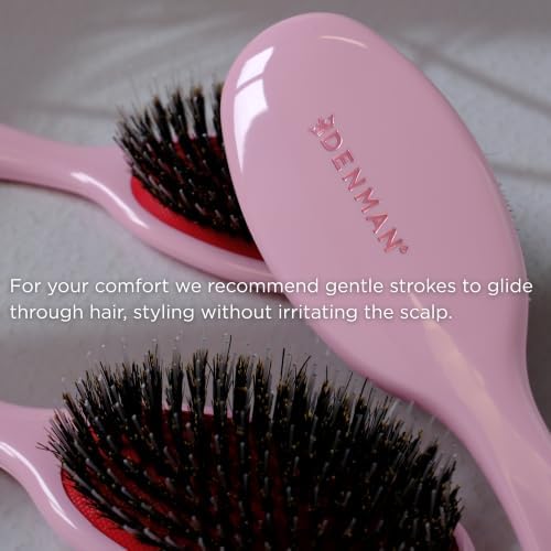 Denman Boar Bristle Hair Brush – Smoothing & Shine Enhancing for Slick Back Styles, Curl Defining & Detangling. Natural Bristles for all Hair Types for Women & Men - Image 5