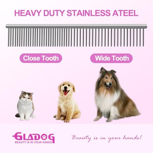 GLADOG Professional 4 in 1 Dog Grooming Scissors Set with Safety Round Tips, Sharp and Heavy-duty Pet Grooming Shears for Cats (Pink) - Image 4