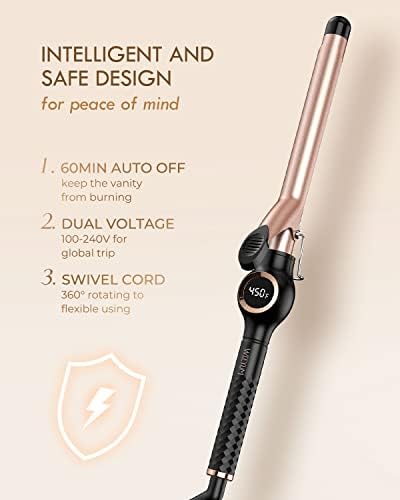 WEEYUM 3/4 Inch Long Curling Iron/Wand for Short Hair, Dual Voltage - Image 6