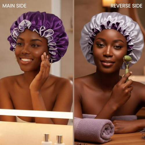 Silk Satin Hair Bonnet for Sleeping Reversible - Image 2